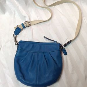 Coach blue leather crossbody